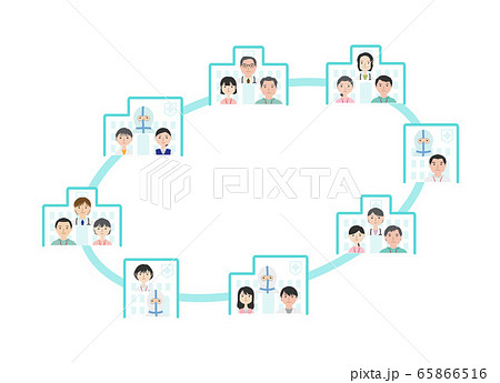 医療関係者のネットワーク（水色） 65866516