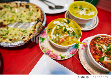 Assorted indian food Assorted indian food 65867229