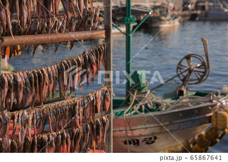 fishing village landscape. fresh fish market at the port in Korea 056 fishing village landscape. fresh fish market at the port in Korea 056 65867641