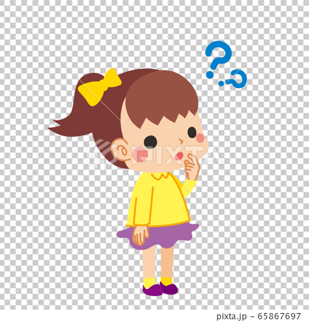 Cute Girl Thinking Stock Illustration