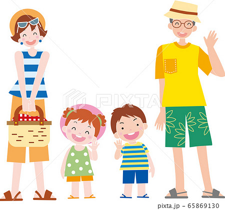 ファミリー 夏の家族のイラスト素材
