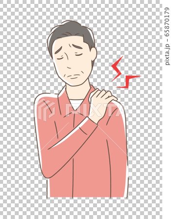 A man suffering from stiff shoulders - Stock Illustration [65870179 ...