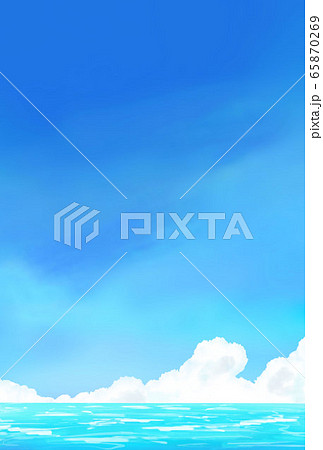 海 空 雲 背景イメージのイラスト素材