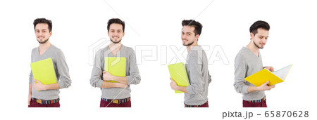 Young student isolated on the white background Young student isolated on the white background 65870628