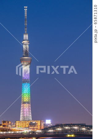 都市夜景　東京スカイツリー特別ライティング 65871310