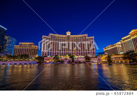 ラスベガス、ベラージオ、夜景 65872884