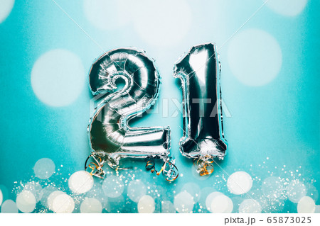 Silver Number Balloons 21 65873025