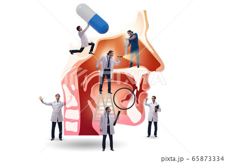 Otolaryngology concept with doctors treating patient 65873334