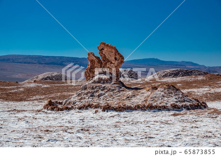 Salt figure in Atacama desert with clear blue sky 65873855
