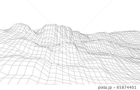 Abstract 3d wire-frame landscape. Blueprint style Abstract 3d wire-frame landscape. Blueprint style 65874401