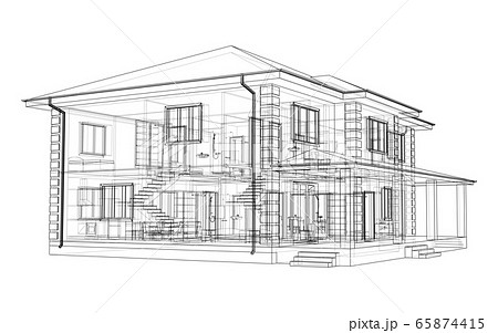 Abstract vector sketch of a house 65874415