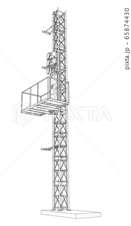 Mast lifts outline. Vector Mast lifts outline. Vector 65874430