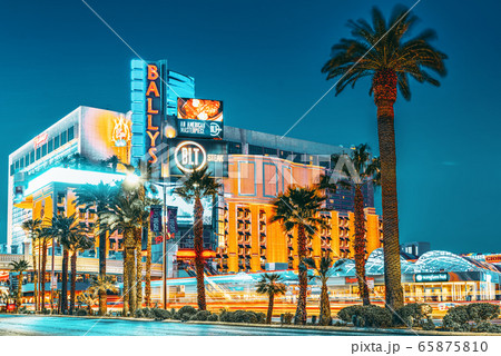 Main street of Las Vegas-is the Strip in evening 65875810