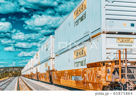Freight train BNSF Railway Companies on a sunny Freight train BNSF Railway Companies on a sunny 65875864