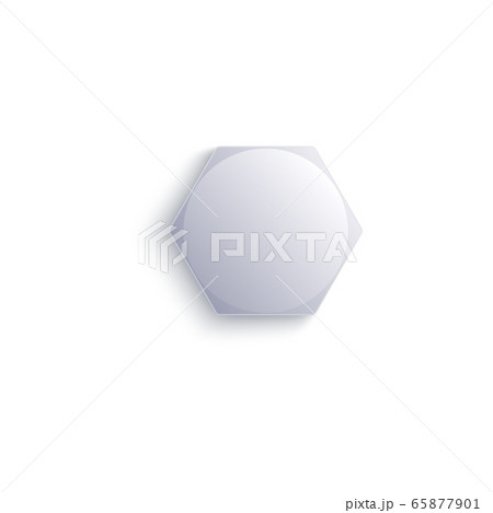 Hexagonal head of screw or bolt metal 3d realistic vector illustration isolated. Hexagonal head of screw or bolt metal 3d realistic vector illustration isolated. 65877901
