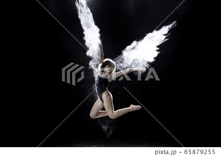 Girl dancing with a flour Girl dancing with a flour 65879255
