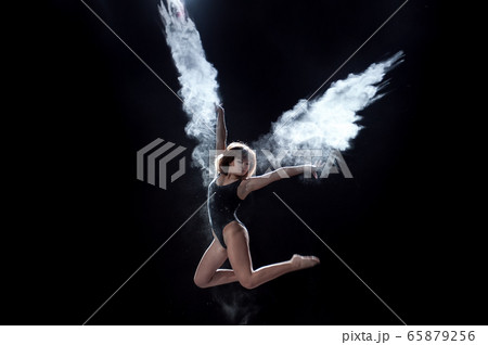 Girl dancing with a flour Girl dancing with a flour 65879256
