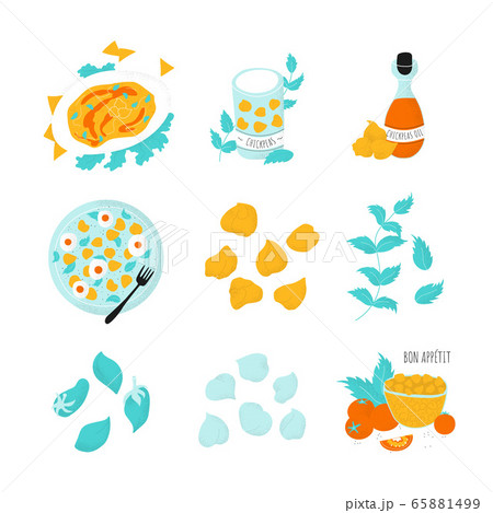 Set of isolated dish from chickpea Set of isolated dish from chickpea 65881499
