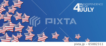 Independence day vector website top or banner template. 4th of July illustration with US flag stars on blue background. Independence day vector website top or banner template. 4th of July illustration with US flag stars on blue background. 65882311