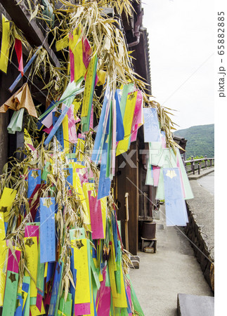 七夕祭り 笹と短冊 七夕飾り イメージ素材 の写真素材 6585