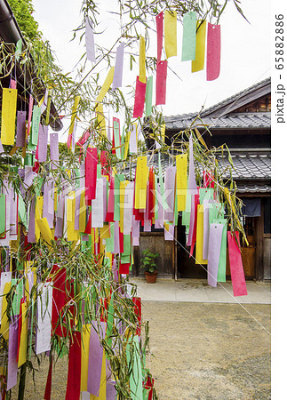 七夕祭り 笹と短冊 七夕飾り イメージ素材 の写真素材 6586