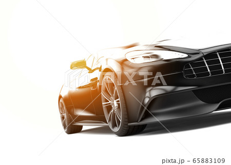 Black sport car isolated on a white background 65883109