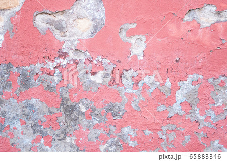 Concrete pink colorful wall surface texture. Abstract grunge bright color background with aging effect. Copyspace. 65883346