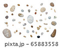 Mix of different sea stones isolated on white background 65883558
