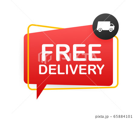 Free delivery. Badge with truck. Vector stock illustrtaion. Free delivery. Badge with truck. Vector stock illustrtaion. 65884101