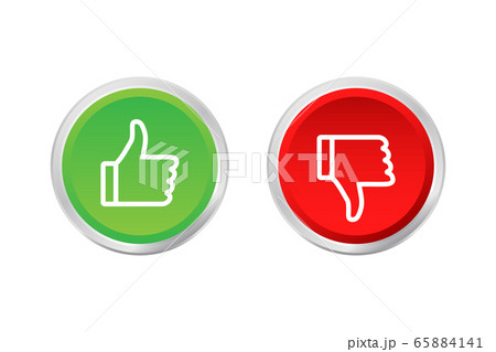 Flat green button on red background. Ok sign. Trumb up, great design for any purposes. Social media concept. Vector stock illustration. Flat green button on red background. Ok sign. Trumb up, great design for any purposes. Social media concept. Vector stock illustration. 65884141