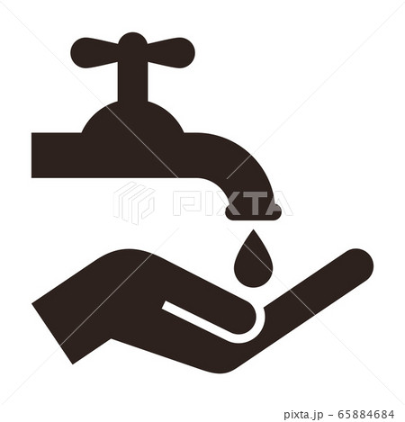 Hand washing icon. Washing hands under the tap 65884684