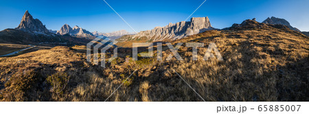 Mountain sunny evening peaceful view from Giau Mountain sunny evening peaceful view from Giau 65885007