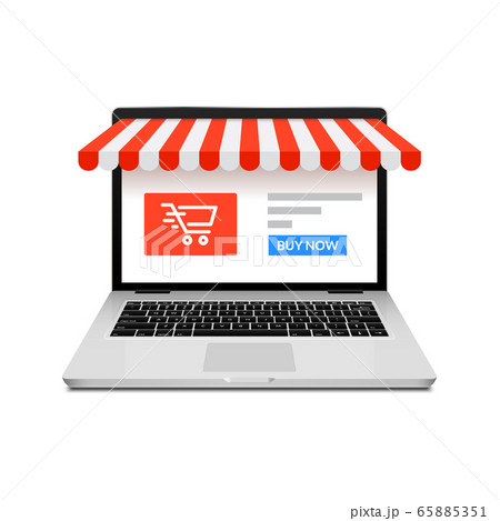 Online shop ecommerce store vector laptop. Buy cartoon flat digital online shop Online shop ecommerce store vector laptop. Buy cartoon flat digital online shop 65885351