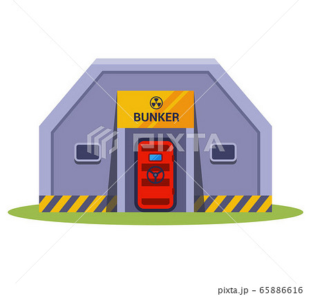 concrete bomb shelter on a white background. hide from nuclear weapons. flat vector illustration. concrete bomb shelter on a white background. hide from nuclear weapons. flat vector illustration. 65886616