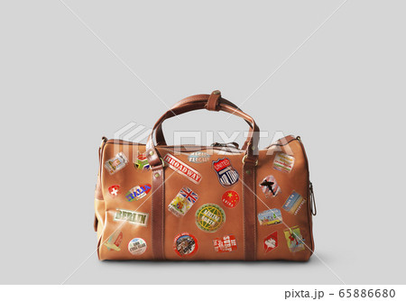 Large classic brown leather travel bag Large classic brown leather travel bag 65886680