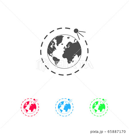 Satellite icon flat 65887170