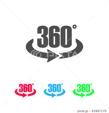 360 degree icon flat 65887270