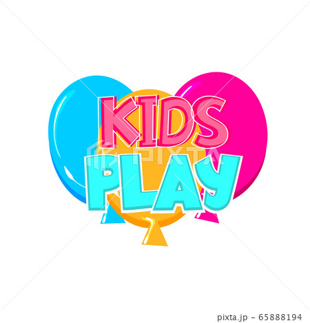 Kids zone comic text badge on splash sticker. Kids zone comic text badge on splash sticker. 65888194