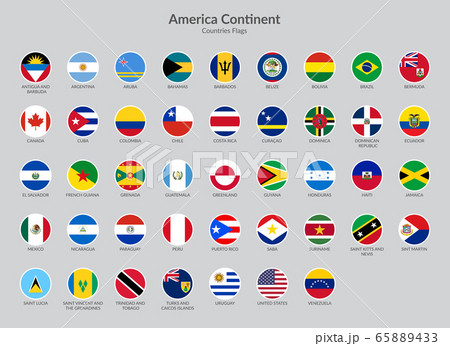 America Continent countries flag icons collection 65889433