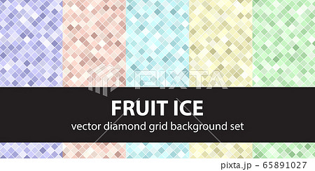 Diamond pattern set "Fruit Ice". Vector seamless 65891027