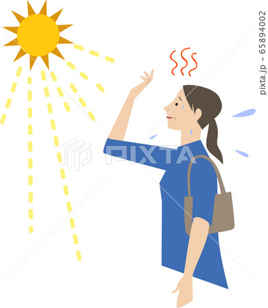暑さで火照る女性イラストベクターのイラスト素材 暑さで火照る女性イラストベクターのイラスト素材