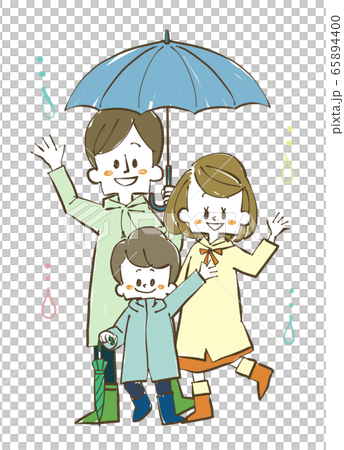 一家三口在雨天 65894400