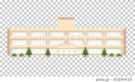 校舎 学校のイラストのイラスト素材