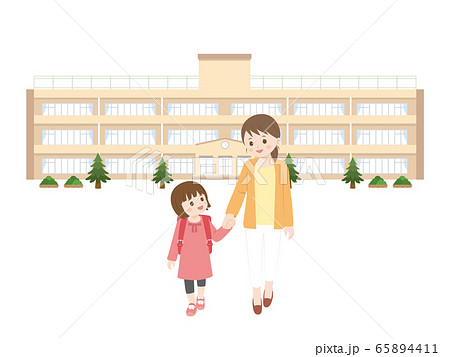 おむかえ 親子のイラスト 65894411