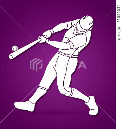 Baseball player action cartoon sport graphic vector. 65895054