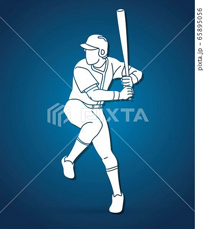 Baseball player action cartoon sport graphic vector. 65895056