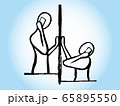 COVID-19　コロナウイルス　電話　会話　線画　ベクター 65895550