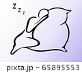 睡眠　クッション　線画　ベクター 65895553
