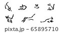 猫　イラスト　セット　線画　ベクター 65895710