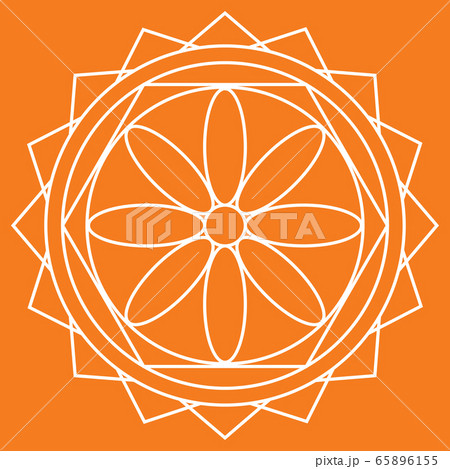 Outline of a floral pattern mandala 65896155